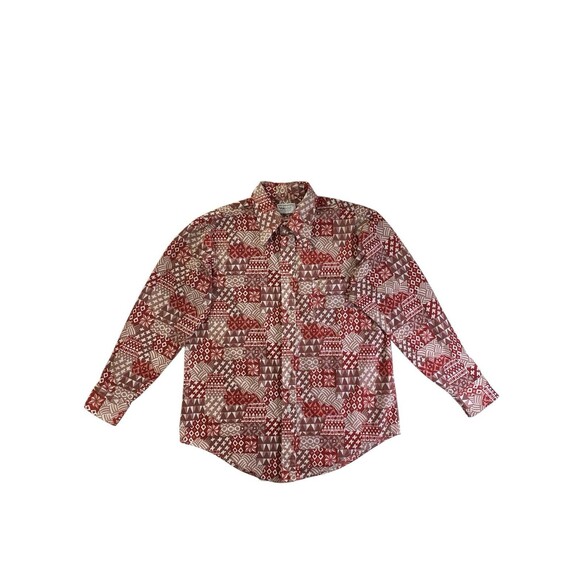 Van Heusen Shirt Mens L Long Sleeve Soft Suede Button Up Pockets Brown Collared - Picture 7 of 9